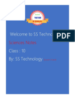 Welcome To SS Technology Class: 10 By: SS Technology: Sciences Notes