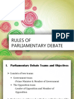 Rules of Parliamentary Debate 