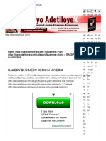 Bakery Business Plan in Nigeria PDF