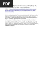 Solutions Manual Digital Control System Analysis &amp Design 4/E, Charles L. Phillips, Troy Nagle, Aranya Chakrabortty