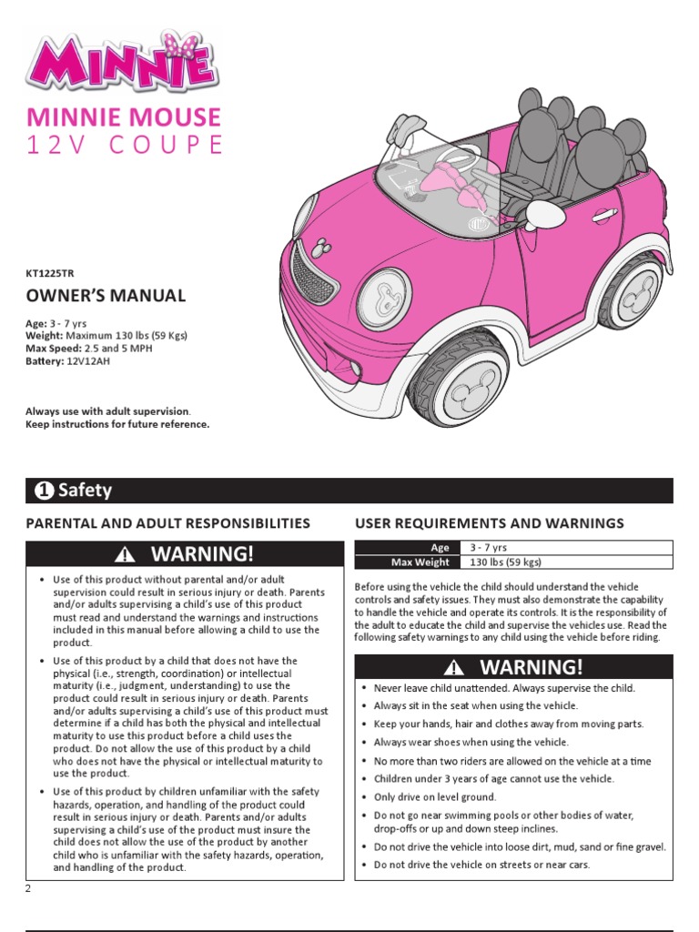 minnie mouse 12v car