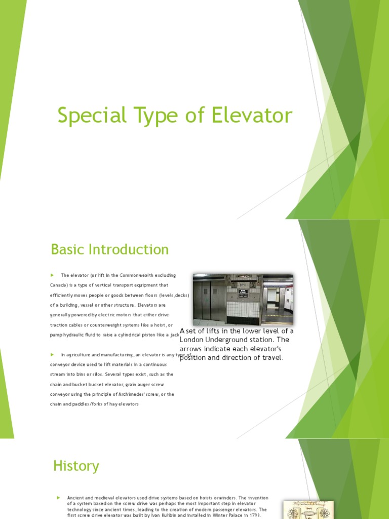 Types of Elevators Explained | PDF | Escalator | Elevator