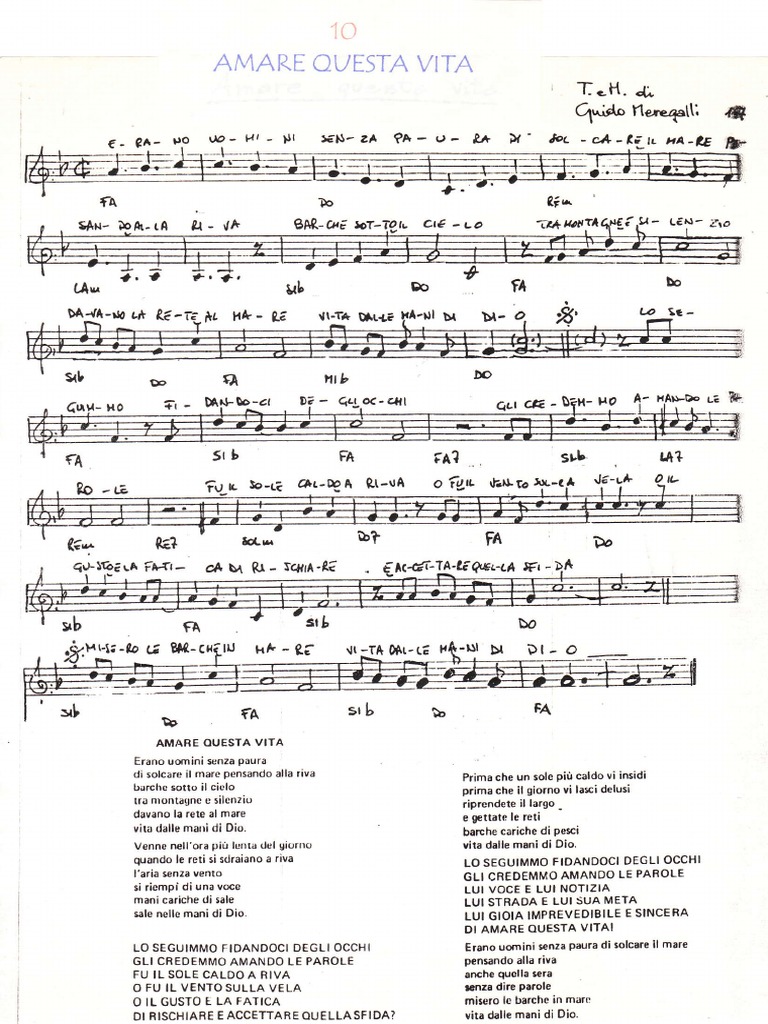 Voce Del Mio Canto Spartiti Pdf