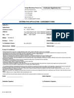 Distributor Application / Agreement Form: Vestige Marketing Private LTD