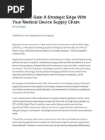 Supply Chain in Medical Device Ind