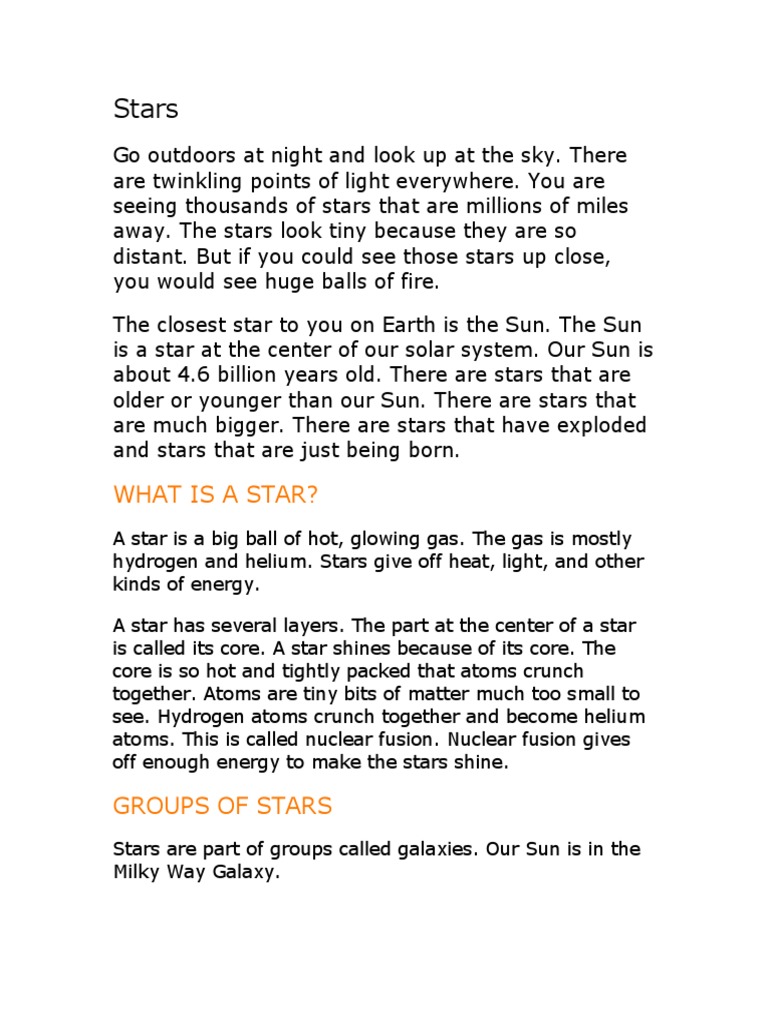 Stars: What Is A Star? | PDF | Stars | Supernova