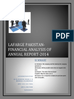 Lafarge Pakistan-Financial Analysis of Annual Report-2014: Summa Ry