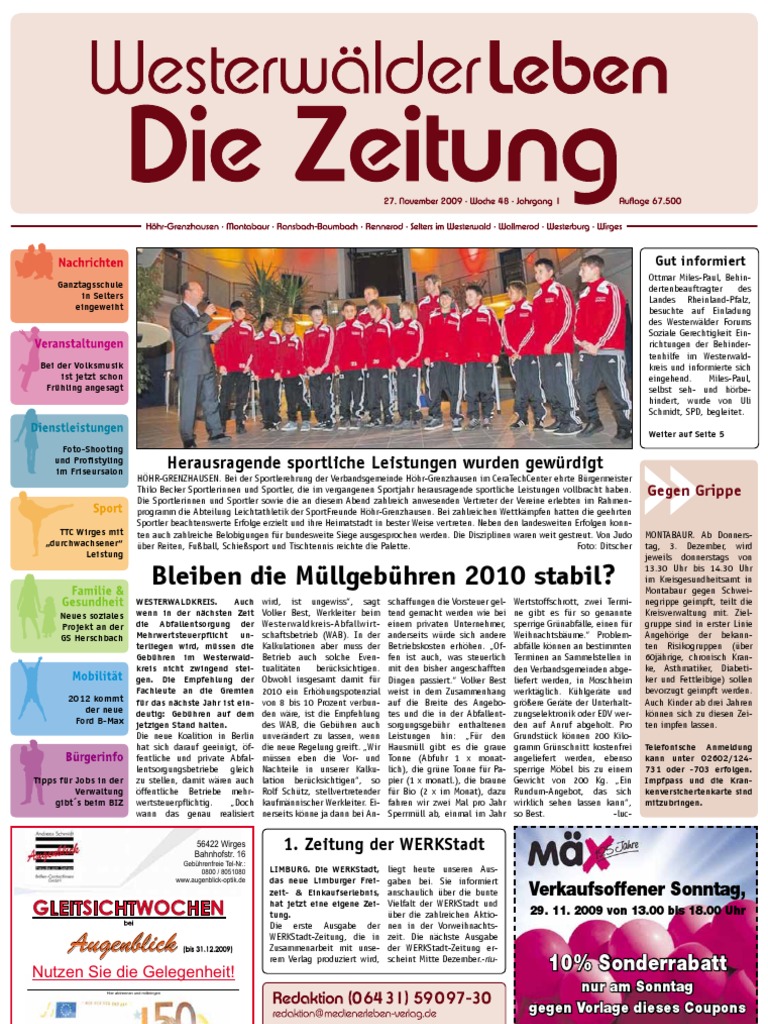 Westerwälder-Leben / KW 48 / 27.11.2009 / Die Zeitung Als E-Paper