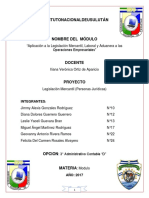 Aplicación A La Legislación Mercantil, Laboral y Aduanera A Las Operaciones Empresariales "Usulutan"