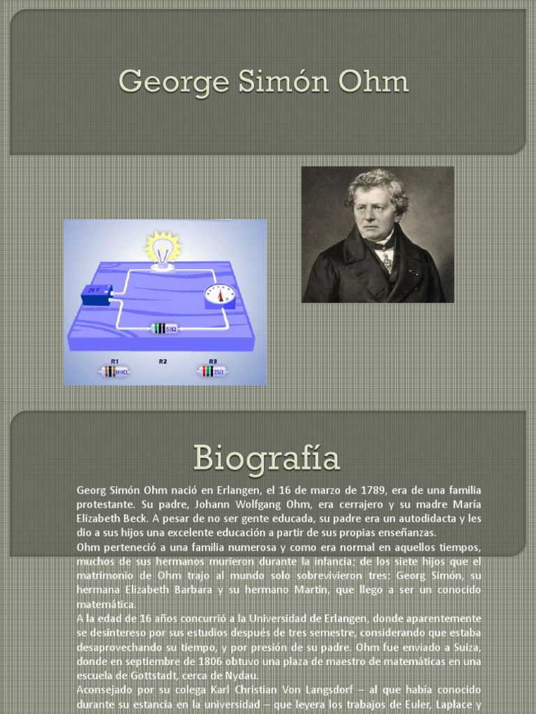 Obras de George Simon Ohm Electricidad Ciencias fisicas