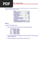 Variable Costing - Lecture Note