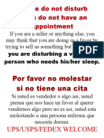 Do Not Disturb Sick Person