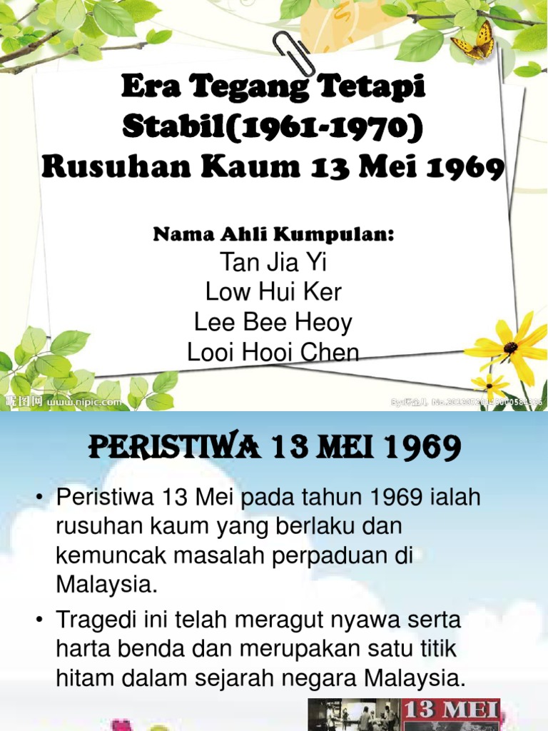 Era Tegang Tetapi Stabil1961 1970 Rusuhan Kaum Peristiwa 13 Mei  PDF