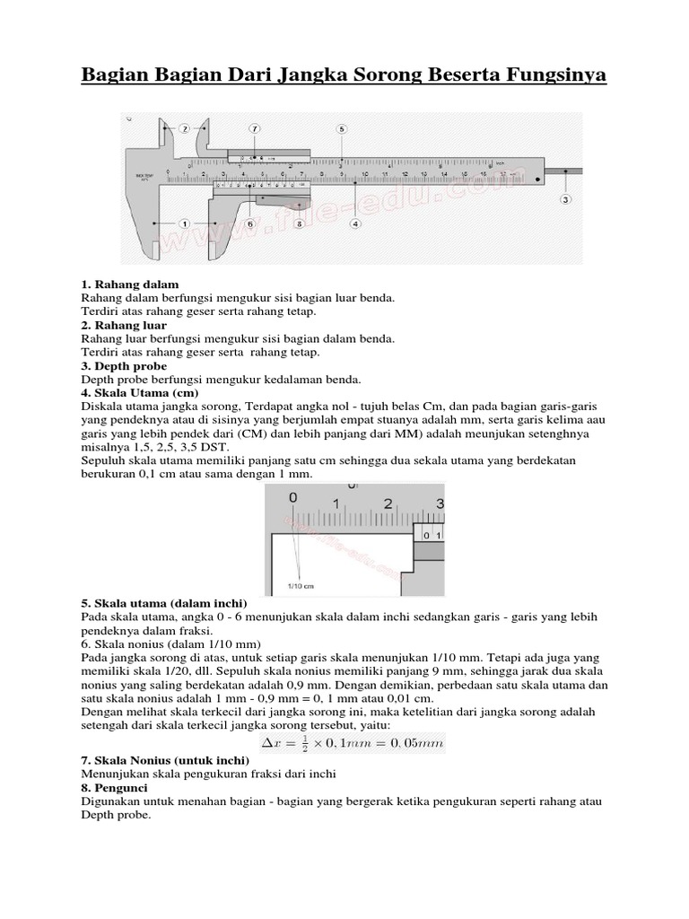IMAGE: bagian bagian jangka sorong dan fungsinya