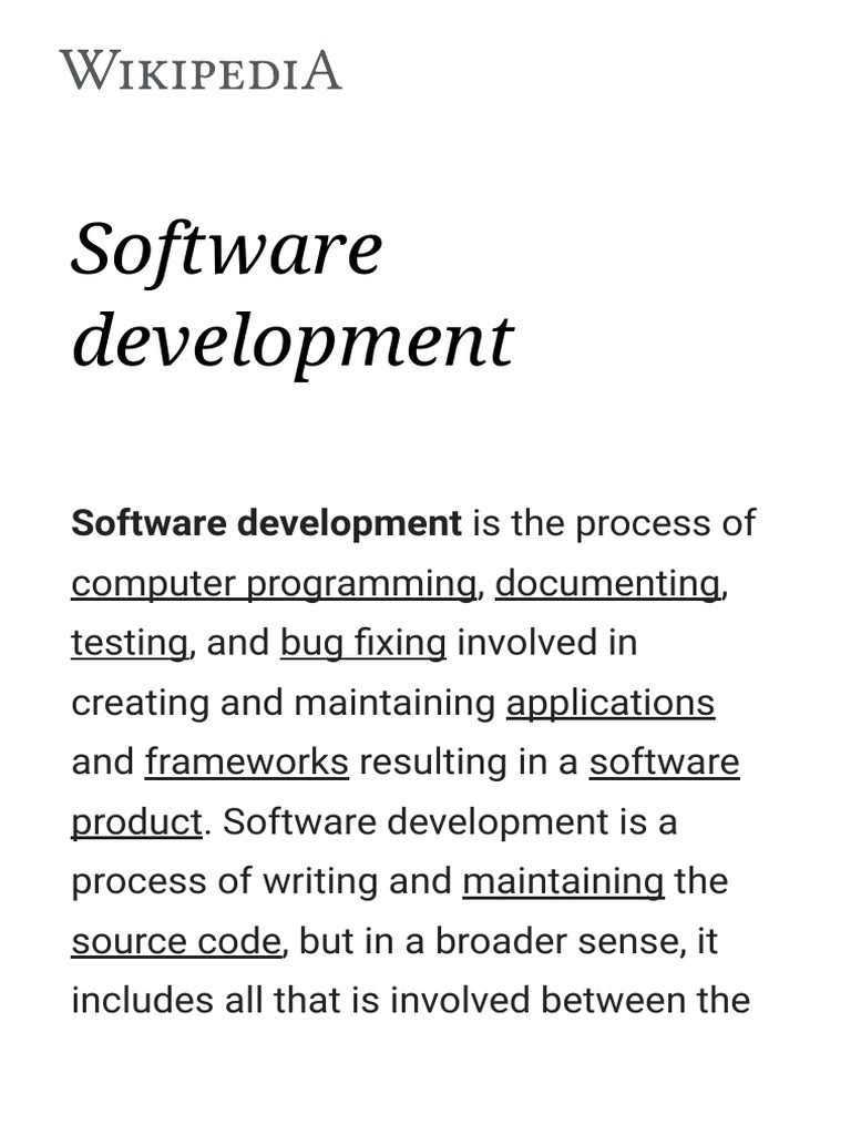 Software Development - Wikipedia | Programming Paradigms | Software ...