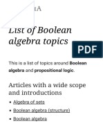 List of Boolean Algebra 