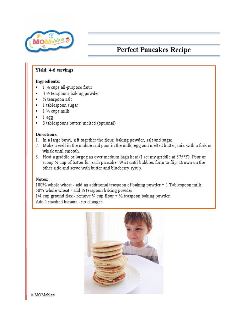 Perfect Pancake Recipes PDF PDF Flour Pancake