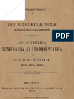 Anu - Din Memoriile Mele (O Pagin de Istori Modern) - Alegerea Detronarea i Nmormntarea Lui Cuza-Vod 1859 1866 1873