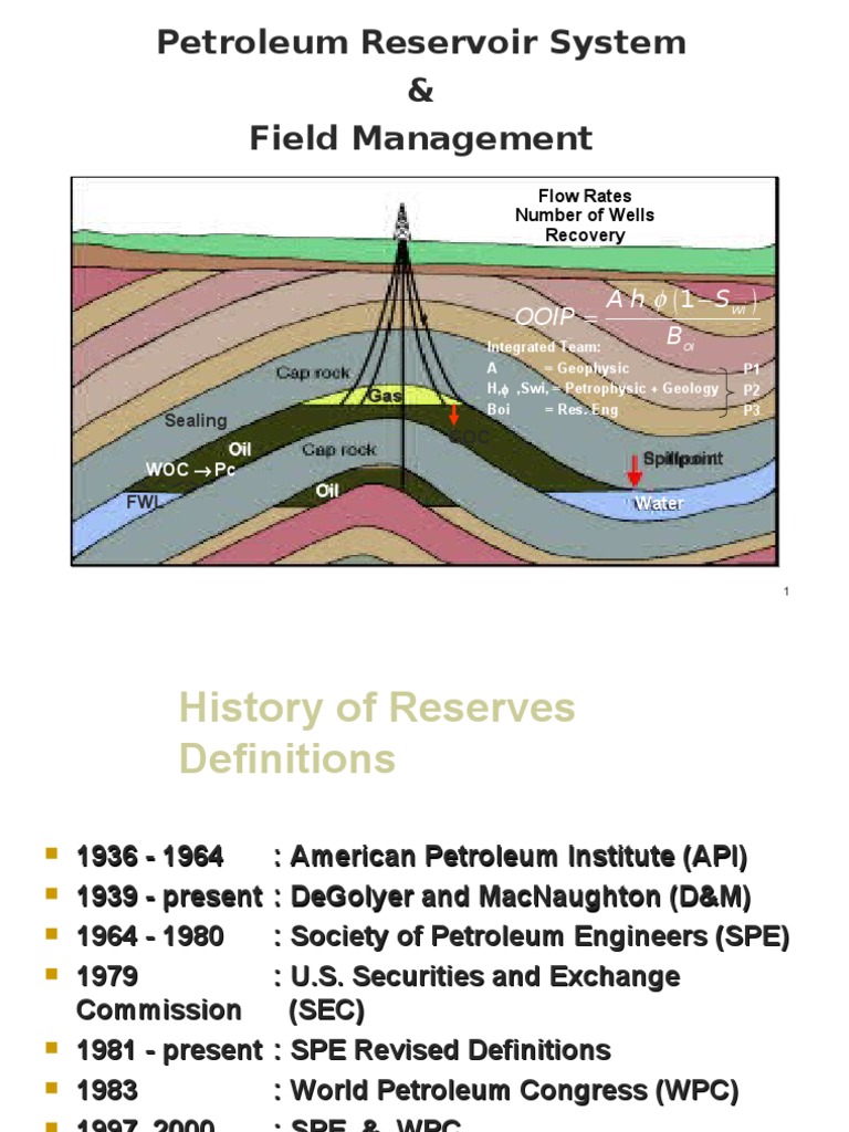 02a Reserve Definition Petroleum Reservoir Oil Reserves