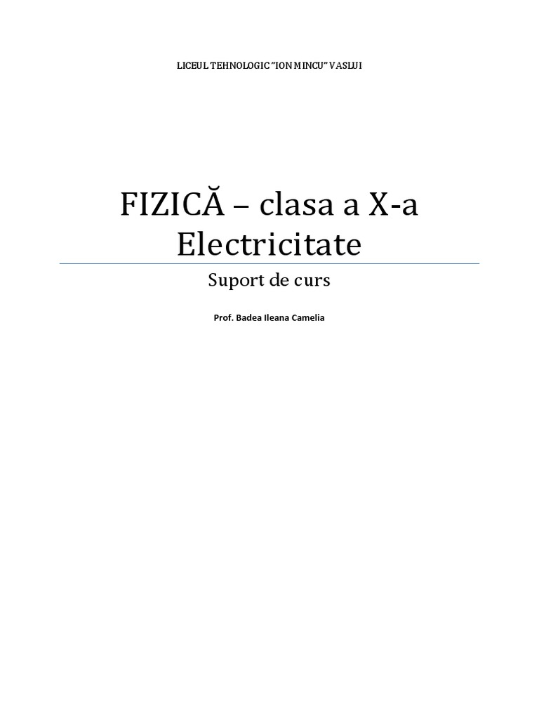 Fizica - Electricitate PDF | PDF