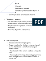 TYPES OF MAGNETS AND ELECTROMAGNETIC PRINCIPLES