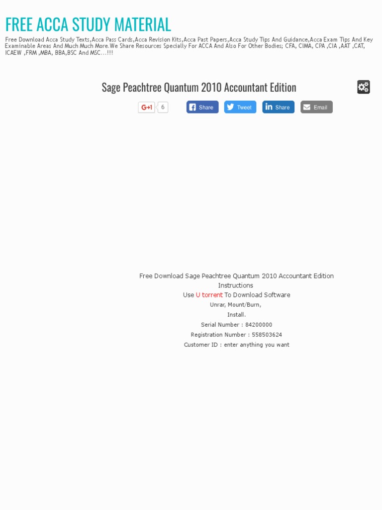 Peachtree Complete Accounting Software 2010 Free Download