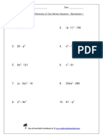 Difference of Squares Practice