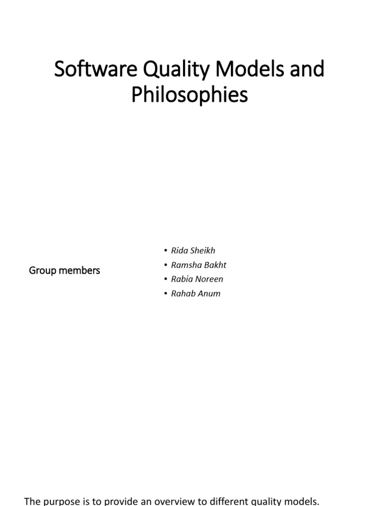 Overview of Boehm's Quality Model | PDF | Software Quality | Production ...