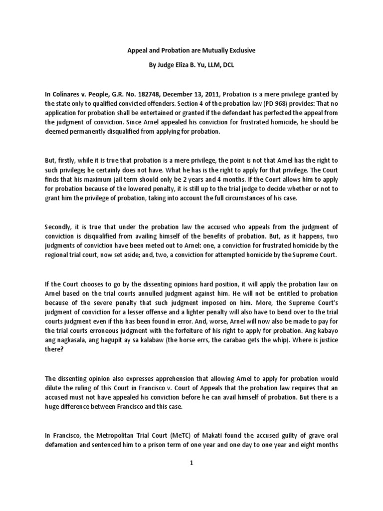 Probation Rights and Appeals Explained | PDF | Probation | Sentence (Law)