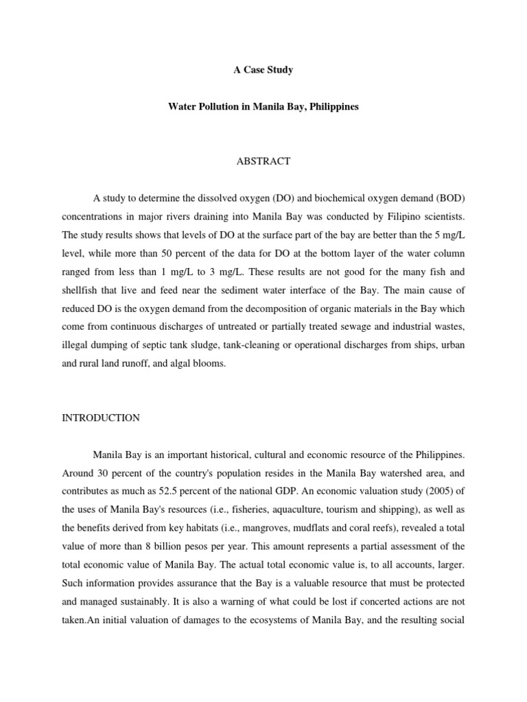 Water Pollution in Manila Bay Study | PDF | Water Pollution | Human ...