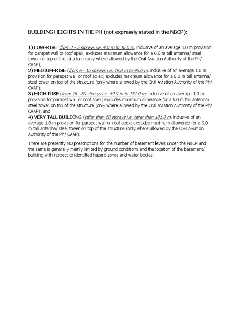 Building Heights in The PH | PDF