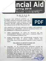 Financial Aid - Notice Spring 2018