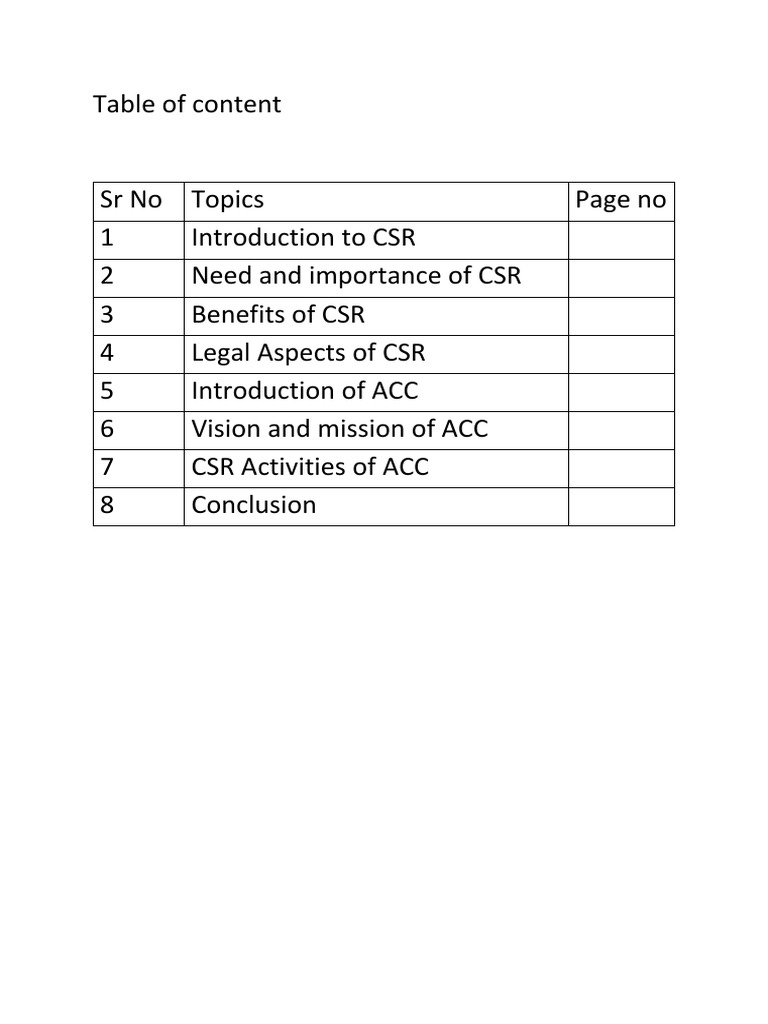 A Project Report on CSR Activities by ACC | Corporate Social ...