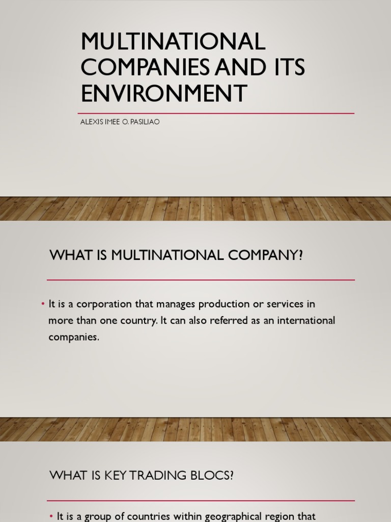 Multinational Companies and Trading Blocs | PDF | Free Trade ...