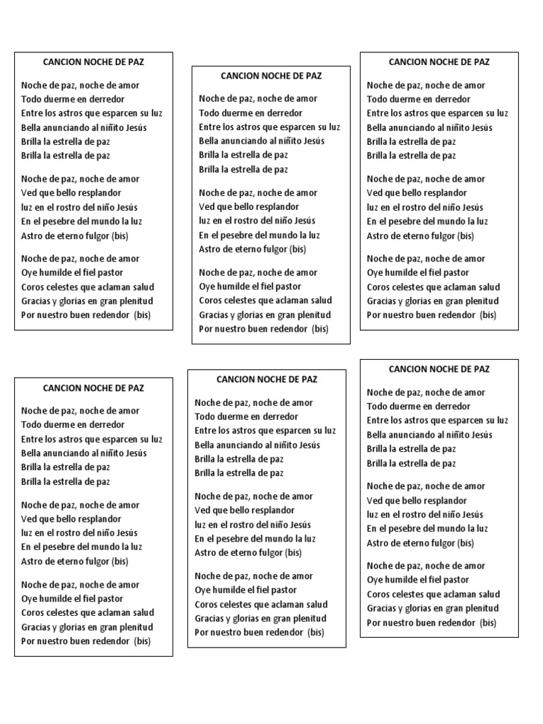 Cancion Noche de Paz | PDF | Astronomía | Objetos astronómicos