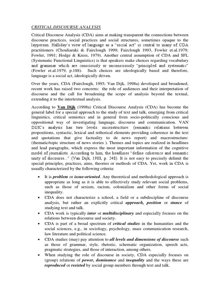 Understanding Critical Discourse Analysis | PDF | Linguistics | Semantics