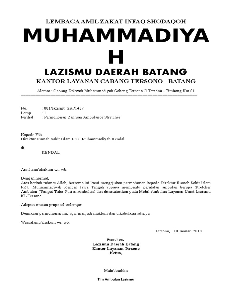 Proposal Ke Lazismu Ke Rsi