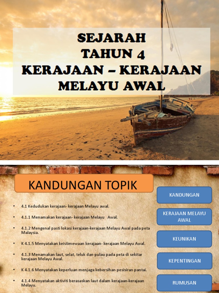 kerajaan melayu awal tahun 4