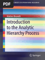 Introduction to the Analytic Hierarchy Process Book - Matteo Brunelli