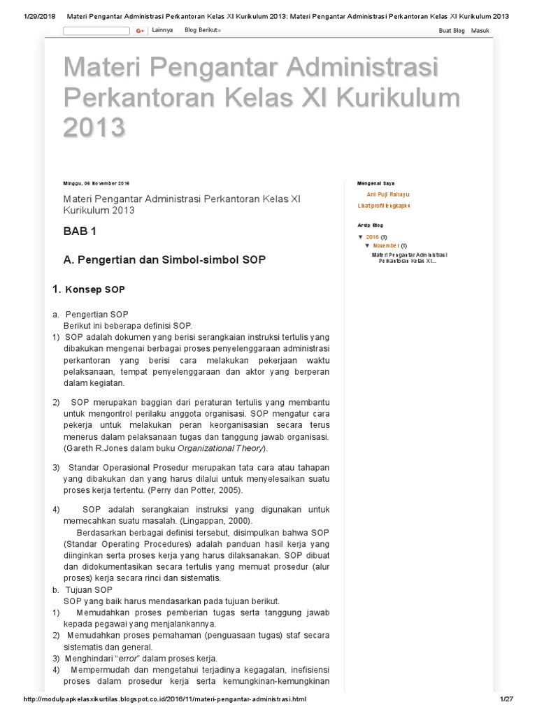 Materi Pengantar Administrasi Perkantoran Kelas Xi Kurikulum 2013 Materi Pengantar Administrasi Perkantoran Kelas Xi Kurikulum 2013