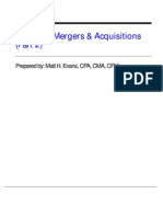 Course 7: Mergers & Acquisitions (Part 2) : Prepared By: Matt H. Evans, CPA, CMA, CFM