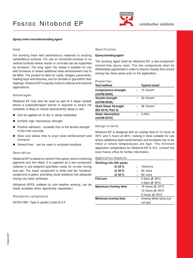 Fosroc Nitobond EP constructive solutions