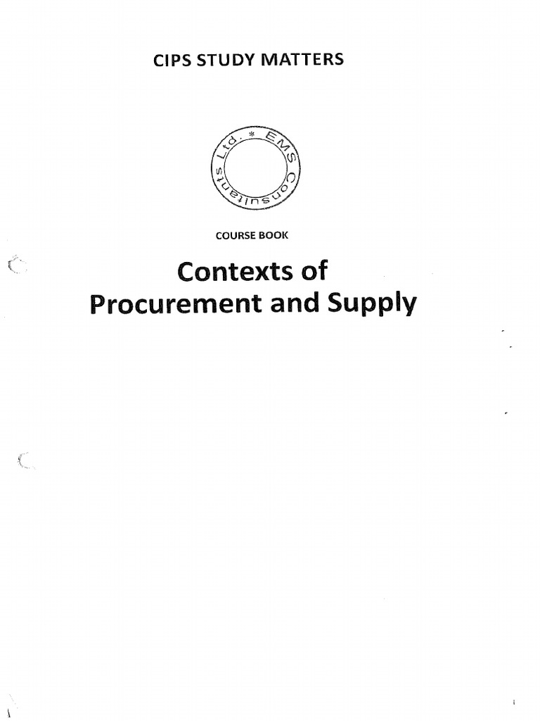 Context of Procurement and Supply - CIPS | PDF