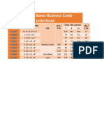Chipboard Boxes-Business Cards-Letterhead: Inside Dimensions WXLXH Use Qty./ Ctn. Price Per Carton LBS./ Ctn. 1 3 5+
