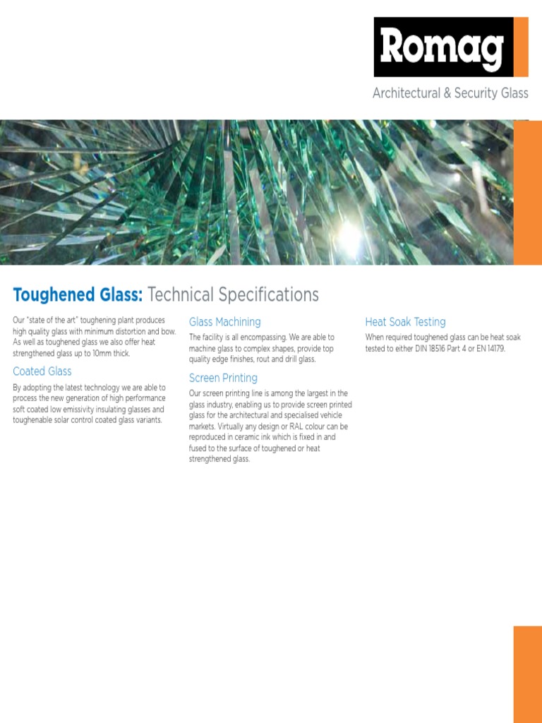 Toughened Glass Data Sheets PDF Glasses Industries