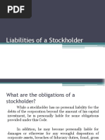 Liabilities of A Stockholder