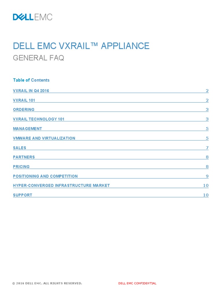 VxRail 4.0 - General FAQ (Dec 2016) | PDF | V Mware | Scalability