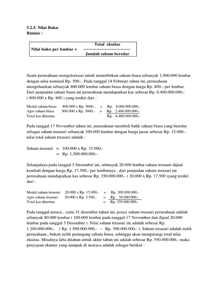 Contoh Soal Saham Treasuri Download File Guru