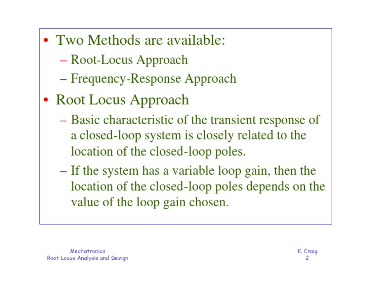 Root Locus in Control Systems | PDF