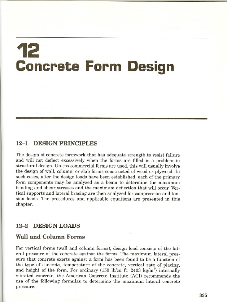 Concrete Formwork Design PDF | PDF